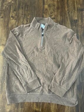 Southern Tide Men's Brown Half-Zip Pullover Sweater